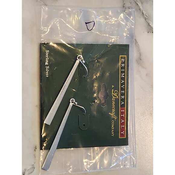 Primavera Italy Sterling Silver Polished Dangle Earrings by Danecraft - Picture 2 of 4